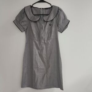 Fred Perry Peter Pan Collar Grey Dress *Rare*